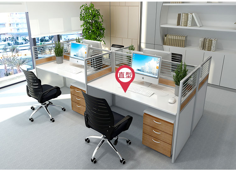 4人屏風工作位-十字形屏風辦公卡位